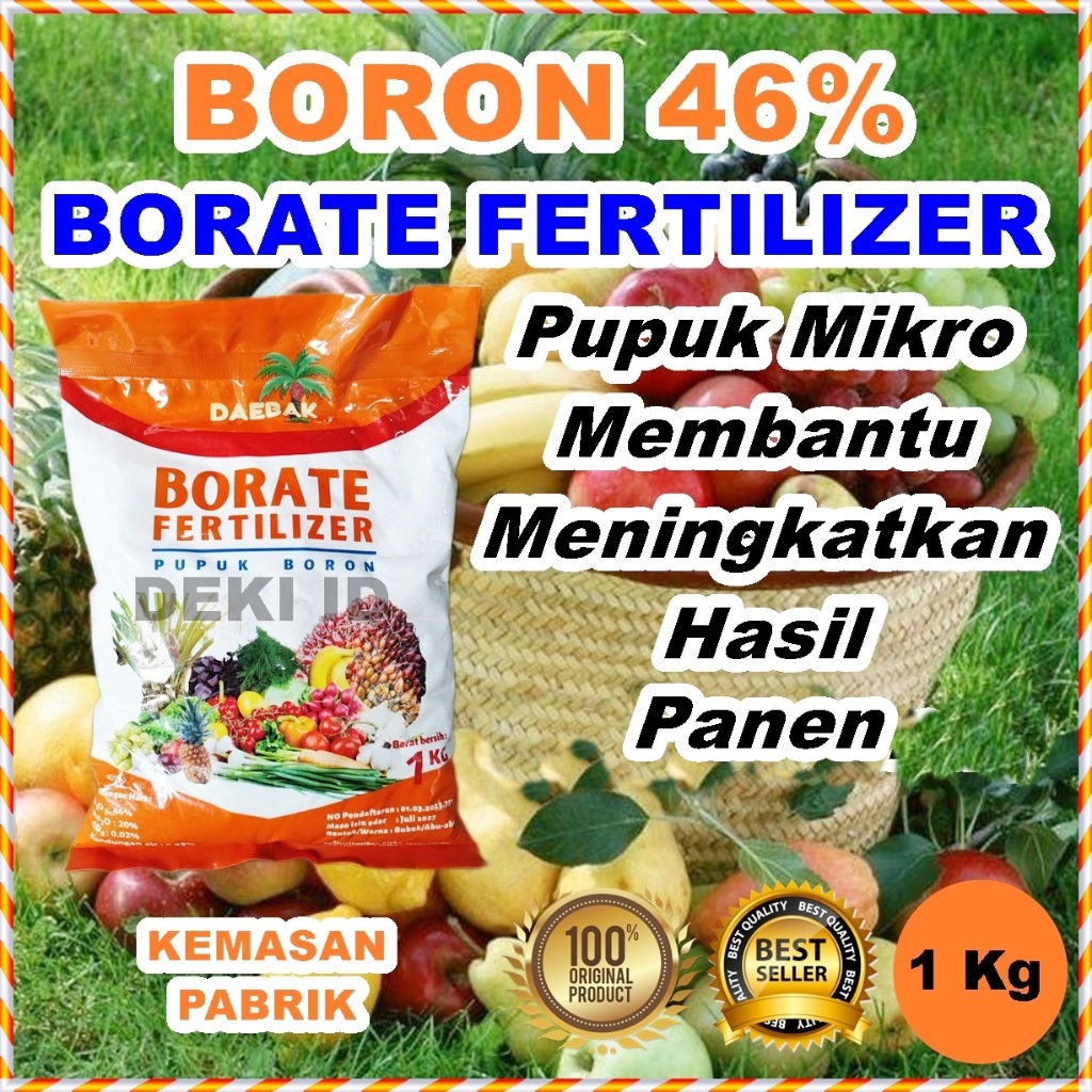 Pupuk Boron Daebak 1 Kg Borate 46 Kemasan Pabrik Nutrisi Mikro Tanaman Fertilizer Anti Rontok Bunga 