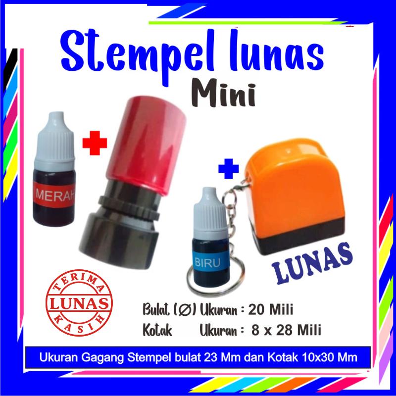 

STEMPEL FLASH LUNAS BULAT KOTAK PLUS TINTA NAMA DOKTER BIDAN TOKO - BULATV