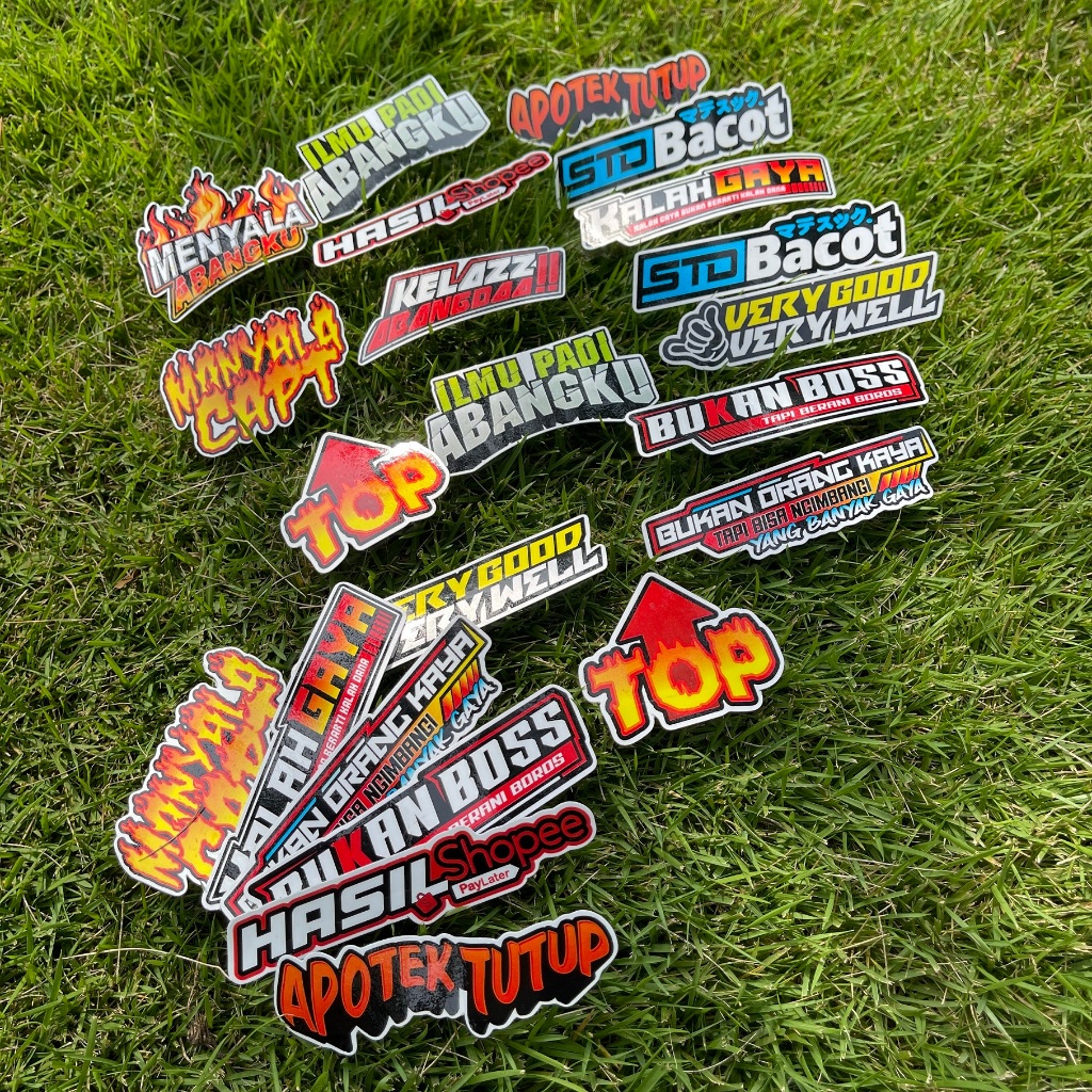 

Stiker Kata-Kata Viral 2024 - Sticker Ilmu Padi / Menyala Abangku / Kalah Gaya dll
