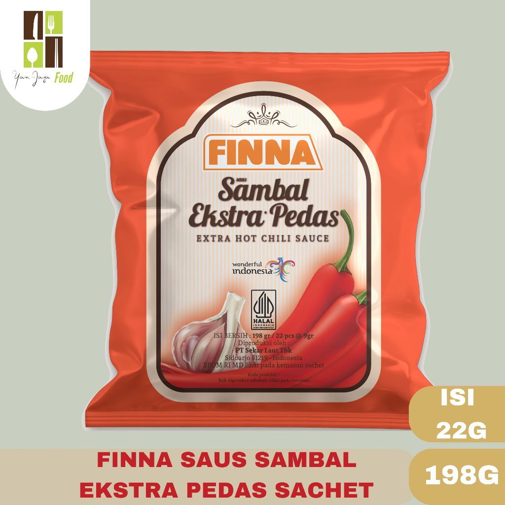 

Finna Saus Sambal Extra Pedas / Ekstra Hot Chill Sauce Sachet 1 Karton/ isi 24 Pcs