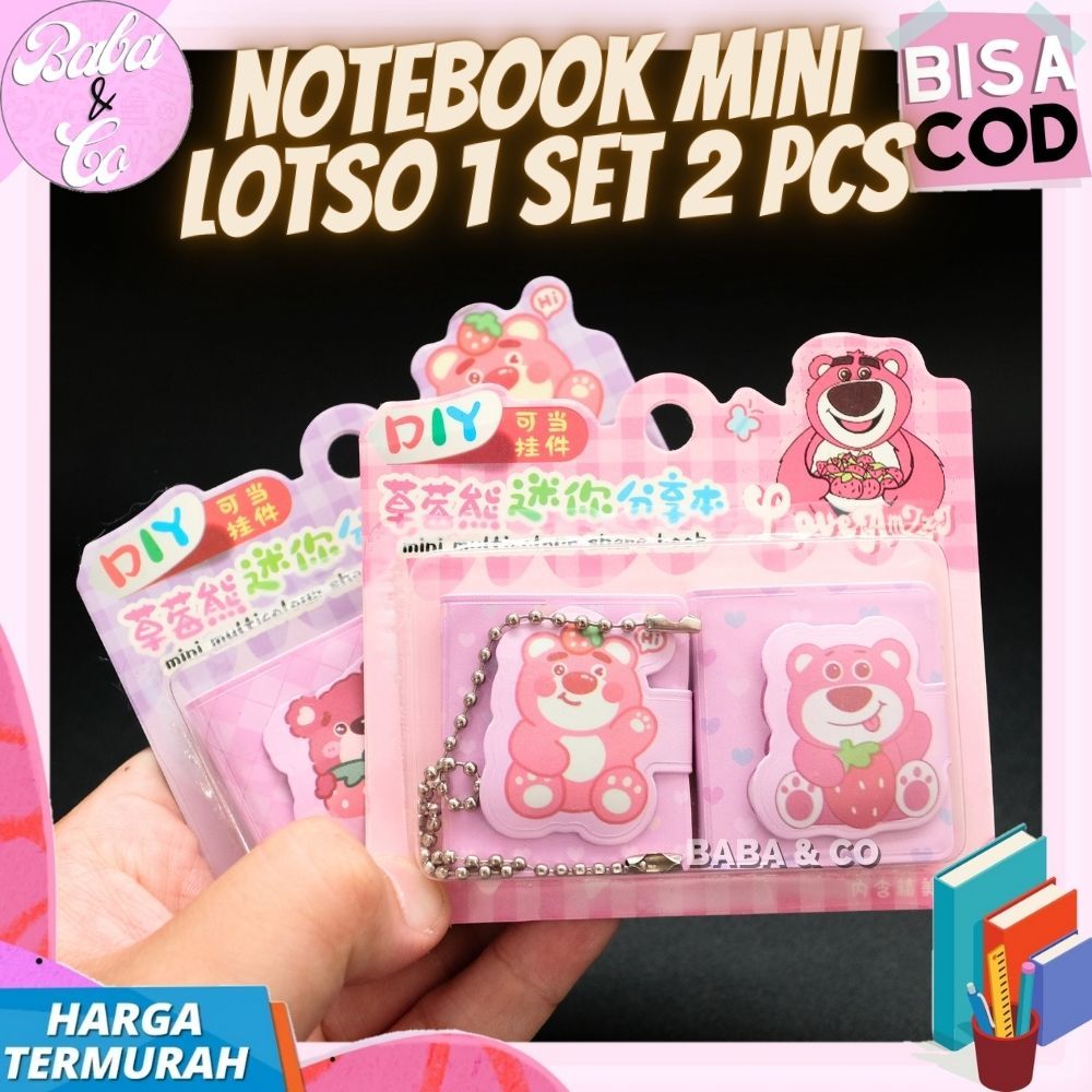 

PAKET NOTEBOOK MINI LOTSO 1 SET 2pcs GANTUNGAN KUNCI LOTSO MINI BOOK MEMO GANTUNG KECIL LOTSO BK-1190