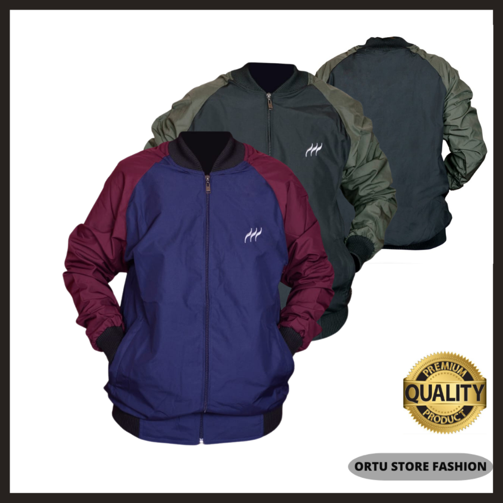 Jaket Parasut Bomber Premium Pria Waterproof Original Kombinasi Distro Keren Boombers Parasit cowok 