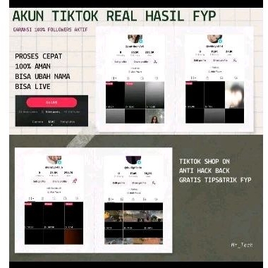akun tiktok asli followers no suntik anti hack back