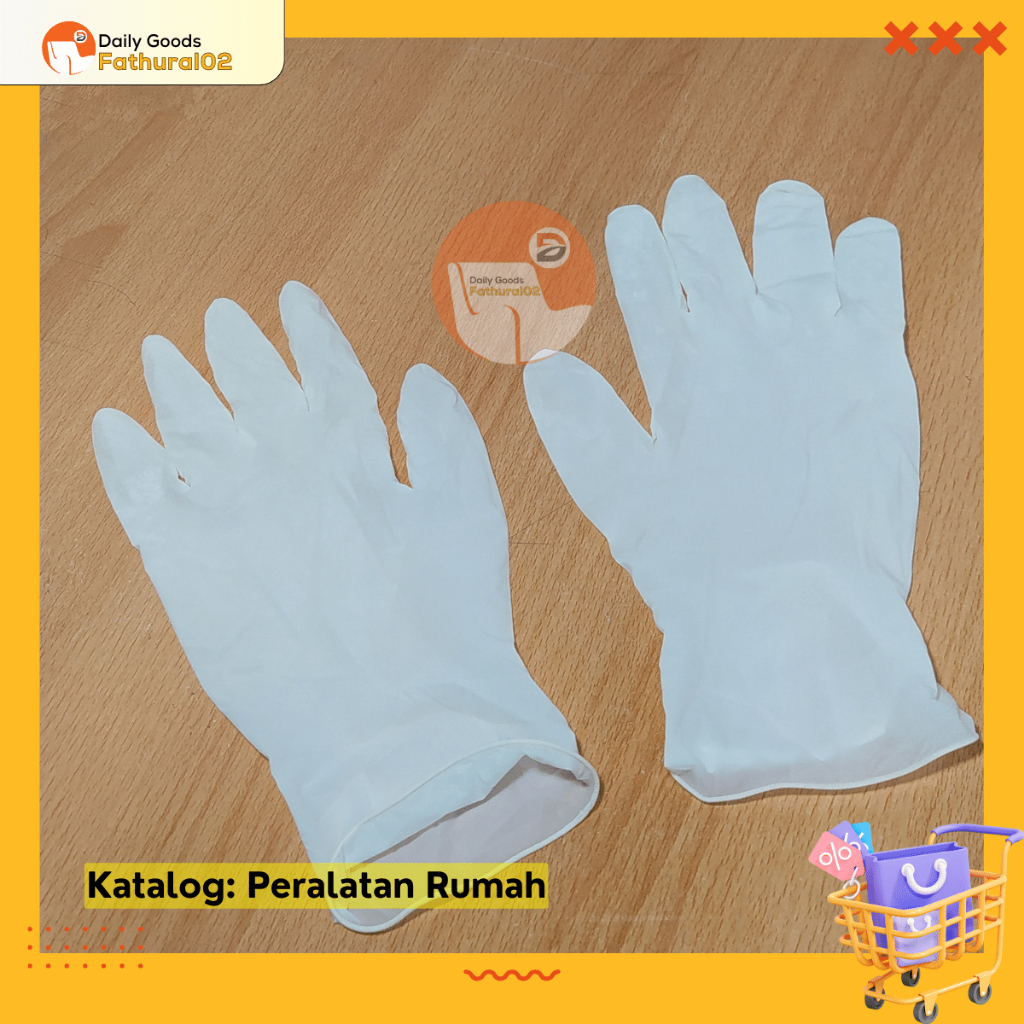 (ECERAN SEPASANG) Sarung Tangan Karet Medis AXIMED Ukuran Size Medium Satuan (Per 1 pasang / 2 pcs)