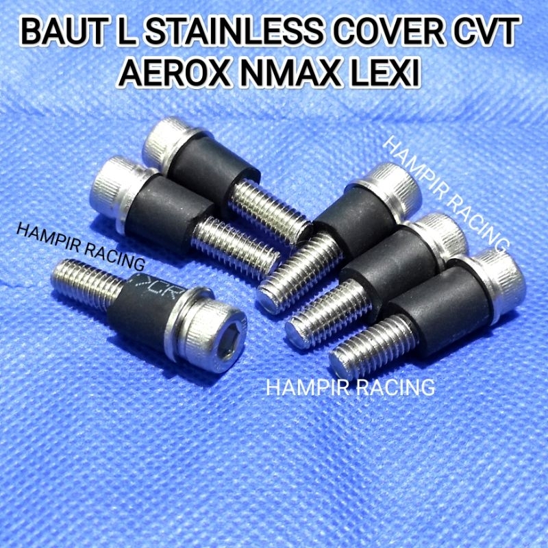 [1BIJI] BAUT L STAINLESS BAUT COVER CVT NMAX AEROX LEXI BAUT STAINLESS TUTUP CVT AEROX LEXI NMAX 155