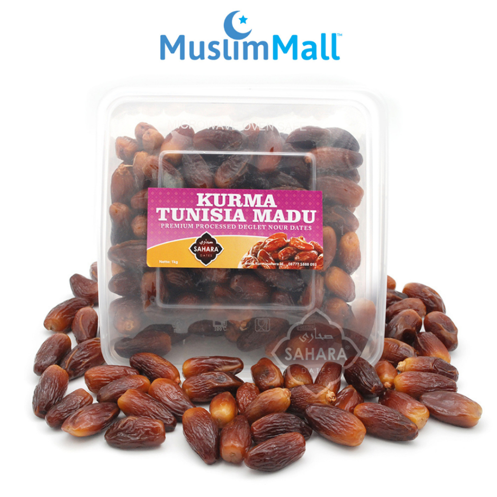 

Kurma Madu Tunisia 1kg Premium Sahara Processed Deglet Nour Original