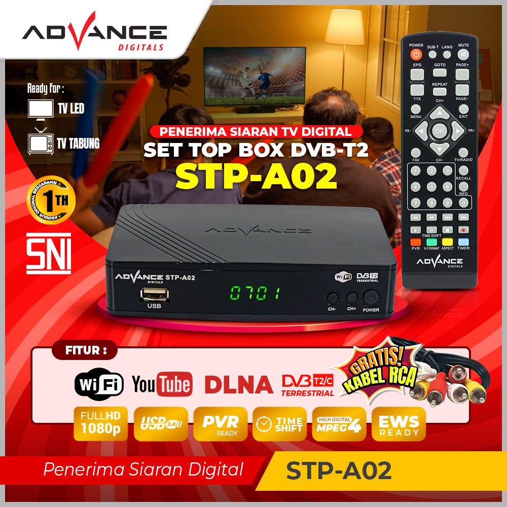 ADVANCE SET TOP BOX TV DIGITAL/PENERIMA SIARAN TV DIGITAL MATRIX ADVANCE STP-A02/SET TOP BOX ADVANCE STPA02/STPA02