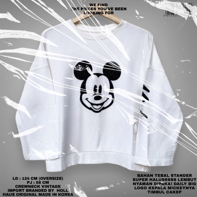 disney x holl haus original/white sweater/disney mickey sweater/white disney sweater/korean style/mi