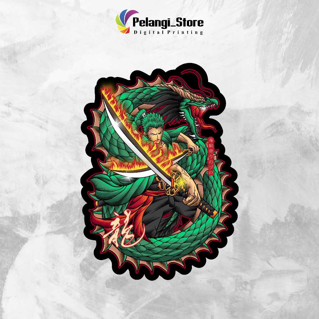 

Stiker vinyl Anime Roronoa Zoro sticker case hp & laptop ukuran 7 cm Premium Desain