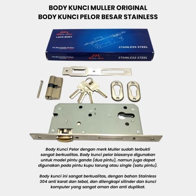Body kunci muller stainless steel Body pelor merk muller besar