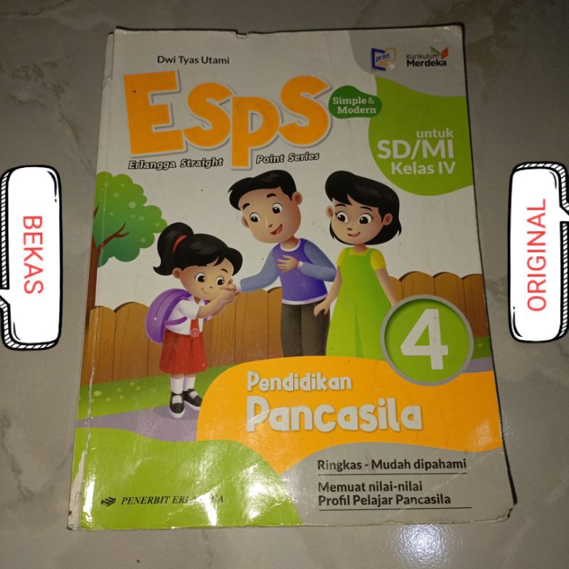 Buku ESPS Pendidikan Pancasila Kewarganegaraan PPKN PKN Kelas 4 IV SD MI  Penerbit Erlangga Kurikulu