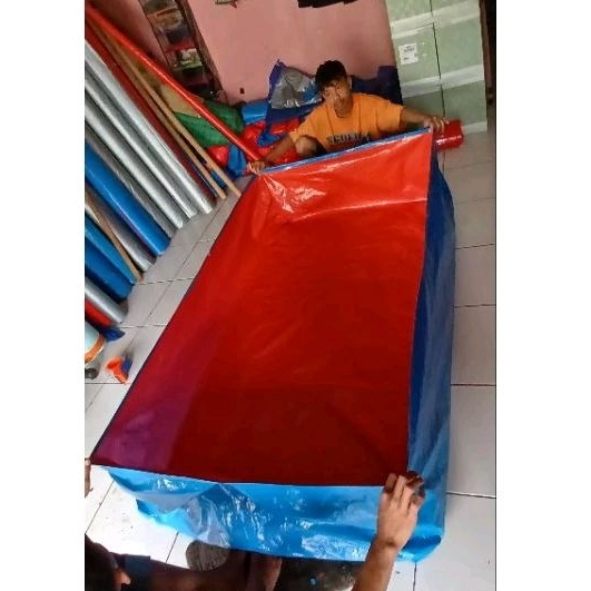 Terpal Kolam Ikan Lele A3 Uk 100x200cm Tinggi 50cm (BARANG BOCOR BISA DI RETUR)