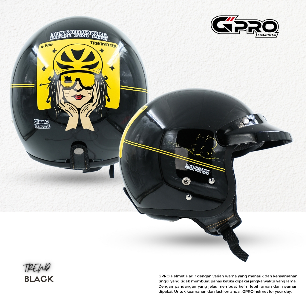 Gpro helm CG Bogo Polos Dewasa Full Leher Pria Wanita Cepol Model Terbaru SNI