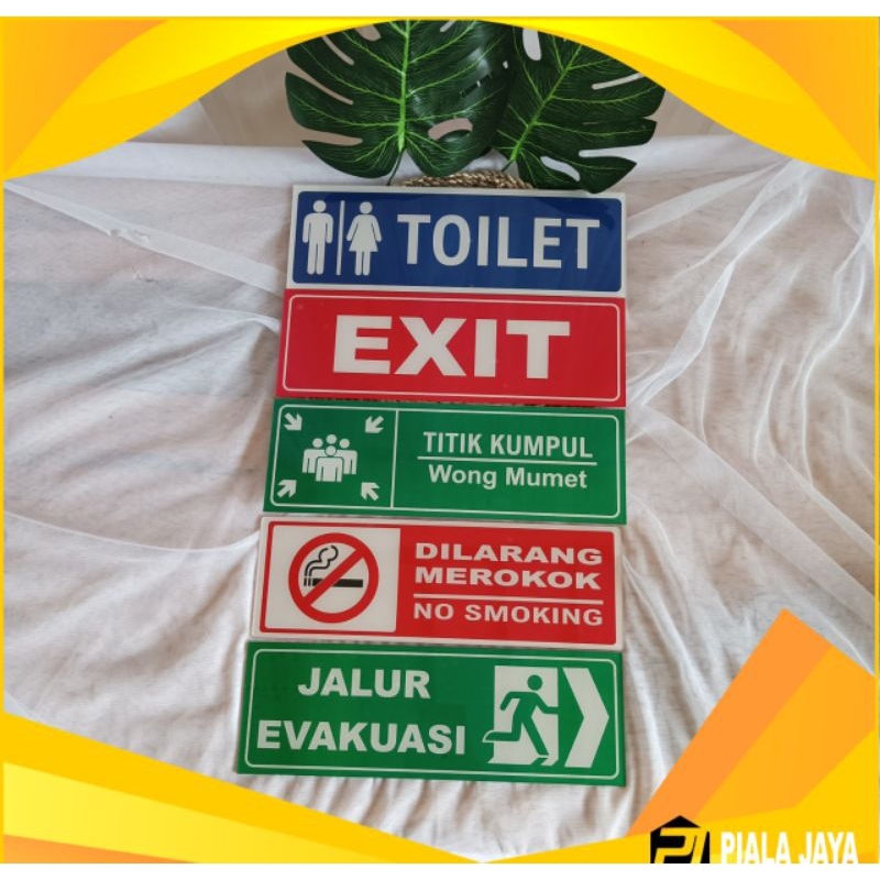 SIGN ACRYLIC UKURAN 30 X 10 CM DAN 25 X 20 CANTIK | SIGN ACRYLIC TOILET | SIGN ACRYLIC EXIT| SIGN AC