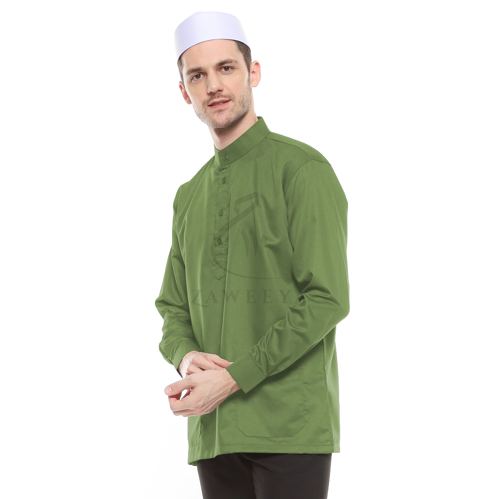 ZAWEEYA Baju Koko Ajmal Series Model Mahmud Polos Warna