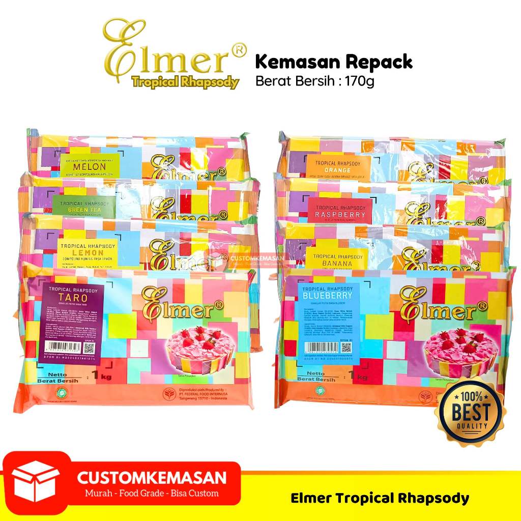 

Elmer Tropical Rhapsody Repack 170gr / Cokelat Batang Elmer Repack / Elmer Tropical Rhapsody Taro / Elmer Tropical Rhapsody Strawberry / Elmer Tropical Rhapsody Blueberry