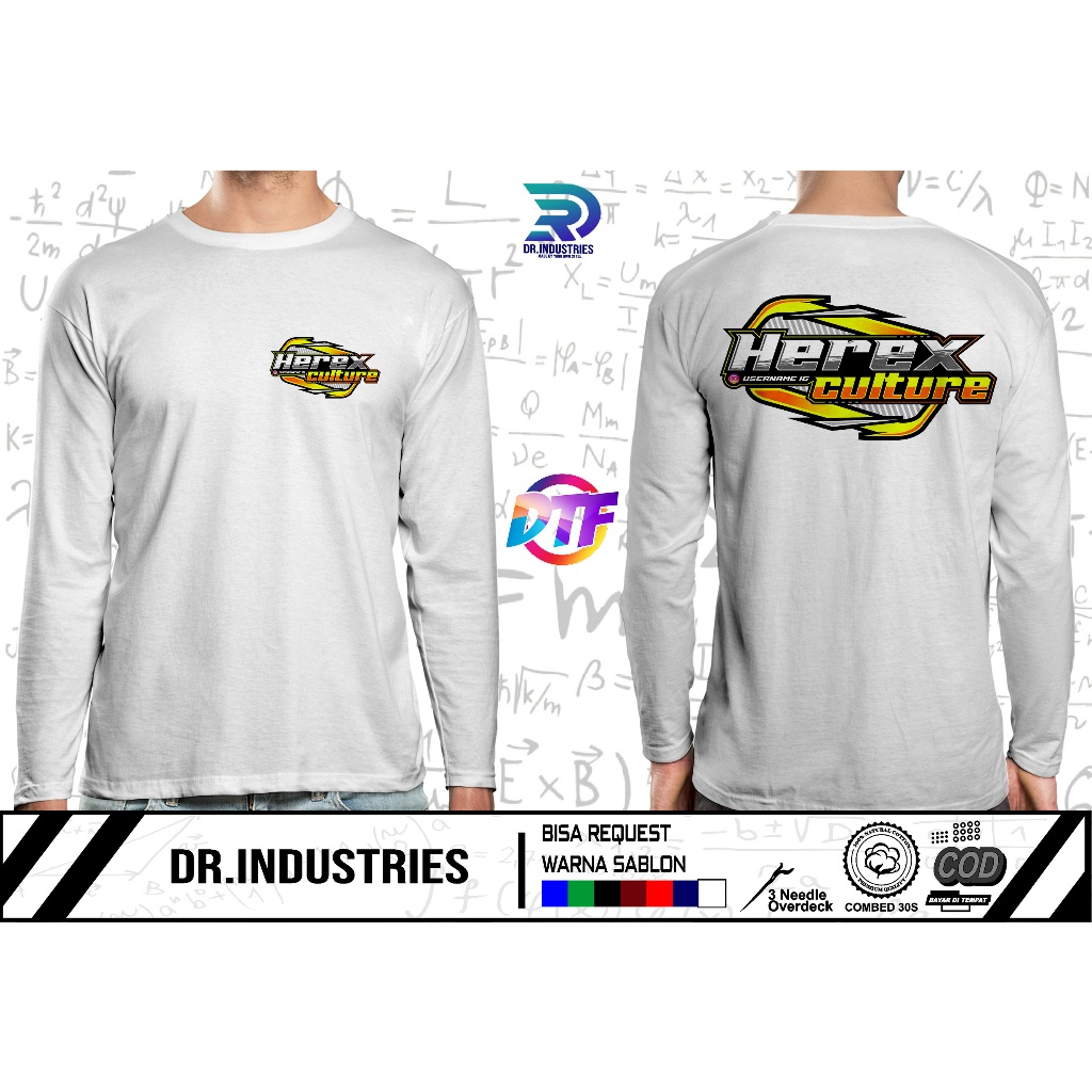 Kaos Lengan Panjang Herex Culture Gratis Nama IG pecinta Herex Herex Nusantara