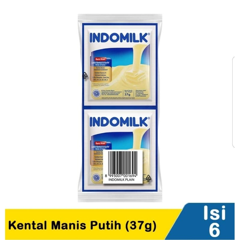 

Indomilk Full Cream Susu Kental Manis 37gr 6sacset