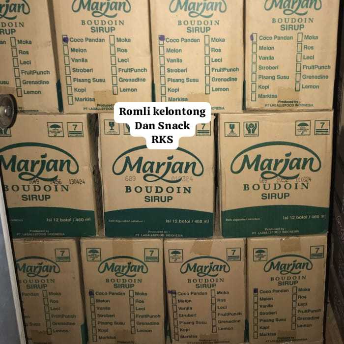 SIRUP MARJAN - MARJAN BOUDOIN Manis Varian Rasa 1 Dus / Karton Isi 12 Pcs  460ml