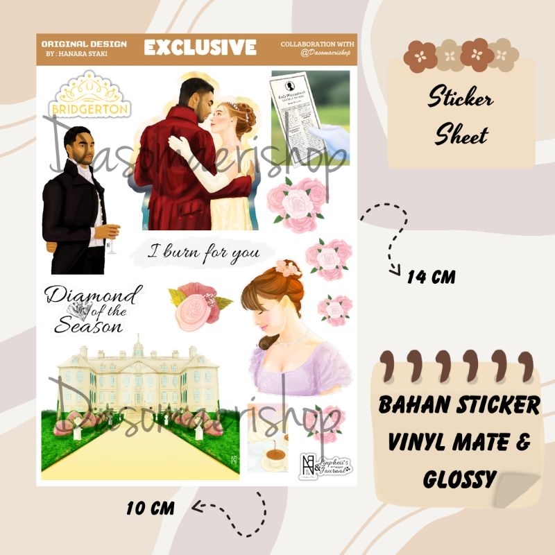 

Exclusive Bridgerton Sticker Sheet For Journal / Scrapbook Original Design By : Hanara Syaki