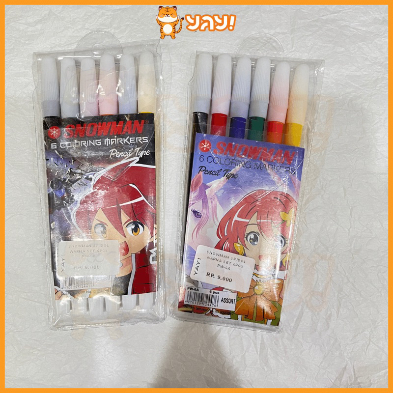 

YAY! Snowman Coloring Marker / Spidol Warna Set Isi 6 Pcs / Warna Lengkap Set Alat Menggambar Mewarnai Lukis Anak