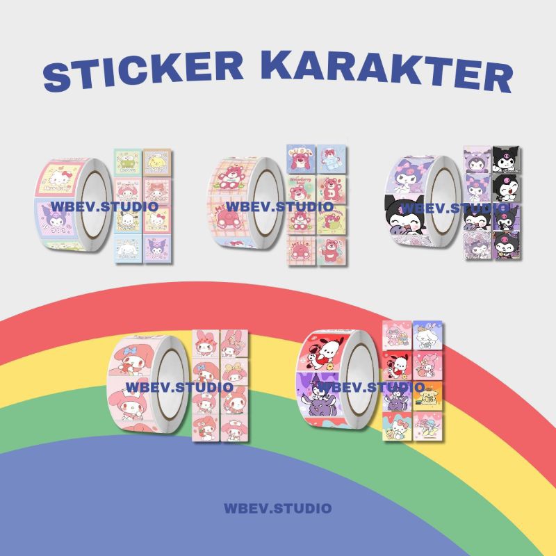 

READY [20 PCS] Sticker Karakter/Cute Sanrio Sell Packing Photocard KPOP, Diameter 2,5 Cm