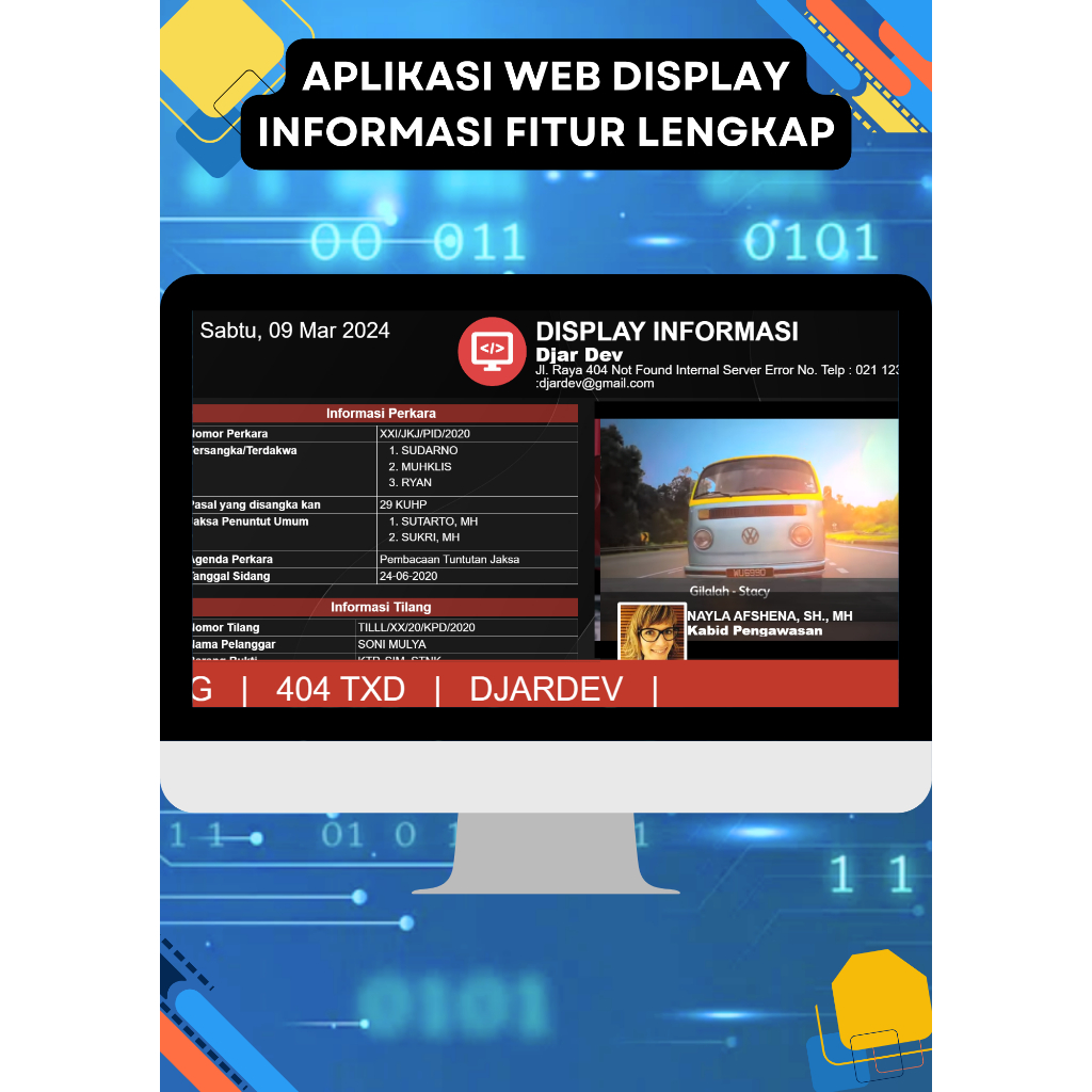 Aplikasi Web Display Informasi Fitur Lengkap