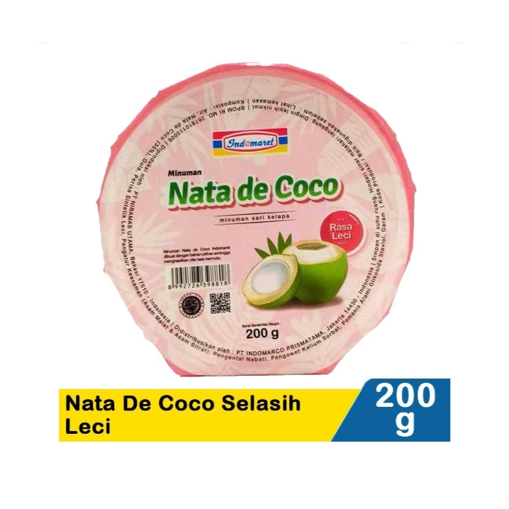 

Indomaret Nata De Coco Selasih Strawberry /Selasih Leci 200 gr