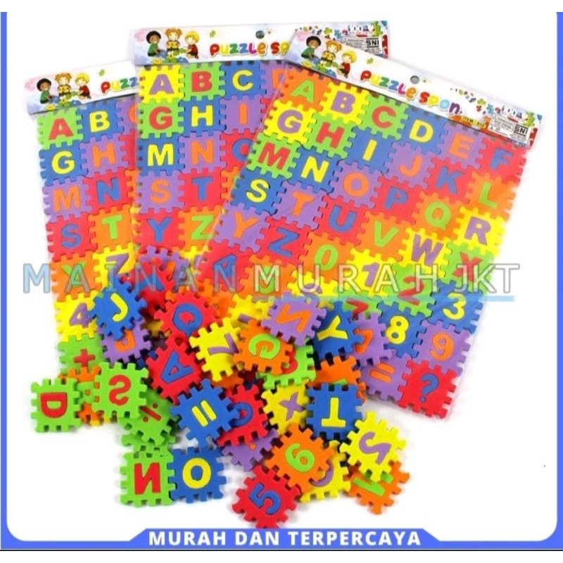 Puzzle Mini Huruf Dan Angka Mainan Belajar Huruf Dan Angka