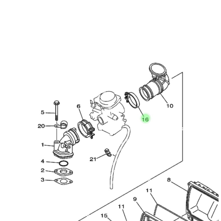 NO 16 KLEM KARET FILTER UDARA KARBU MIO LAMA 5TL SPORTY ASLI YAMAHA