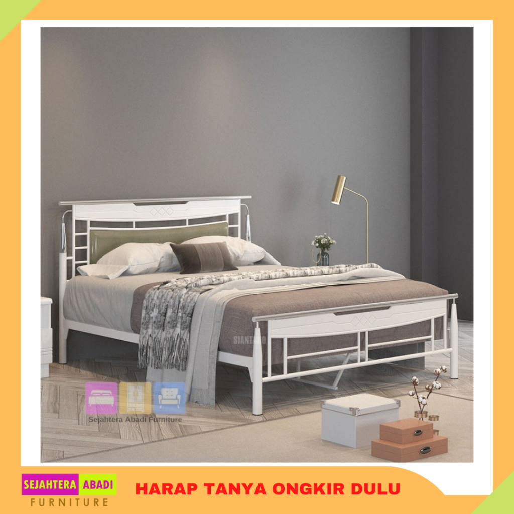 Siantano ranjang besi minimalis maldives divan besi bed kasur / dipan 120x200, 140x200, 160x200
