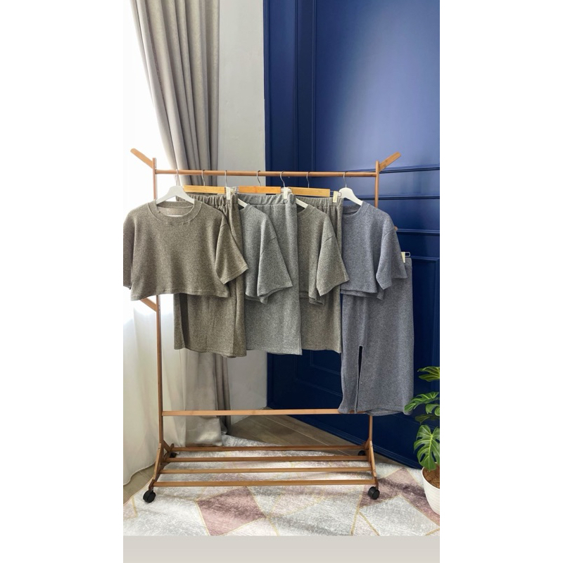 Giselle Plain Knit Set - bahan Knit Import HQ