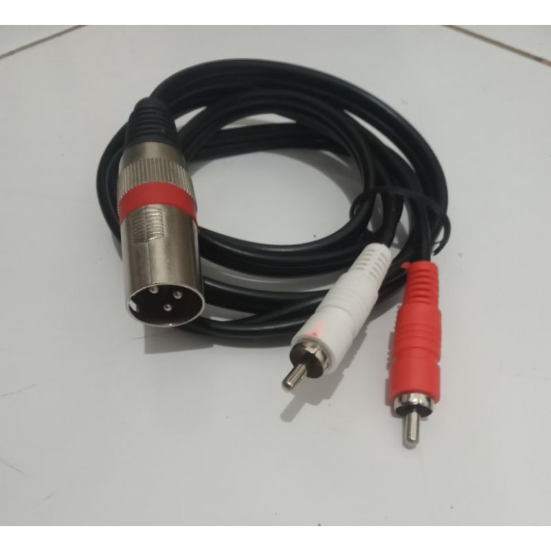 Kabel Cabang Jek Xlr Canon MALE to Dual Jek RCA 1,2 METER