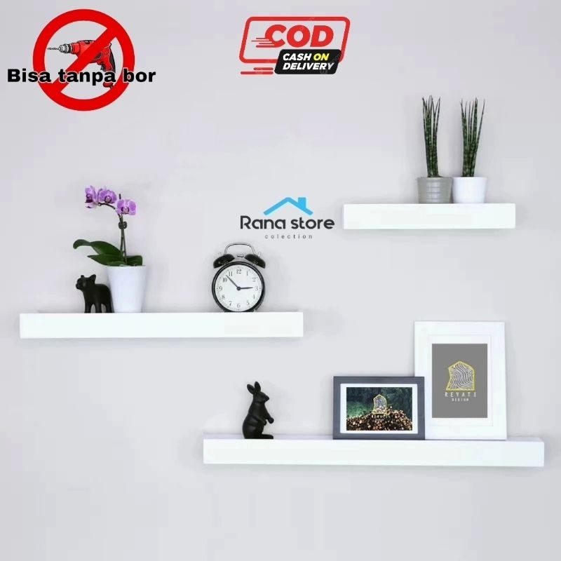 Ambalan 1 set 3 pcs 50cm - 40cm - 30cm | ambalan kayu | ambalan kayu 1 set | ambalan dinding | ambal