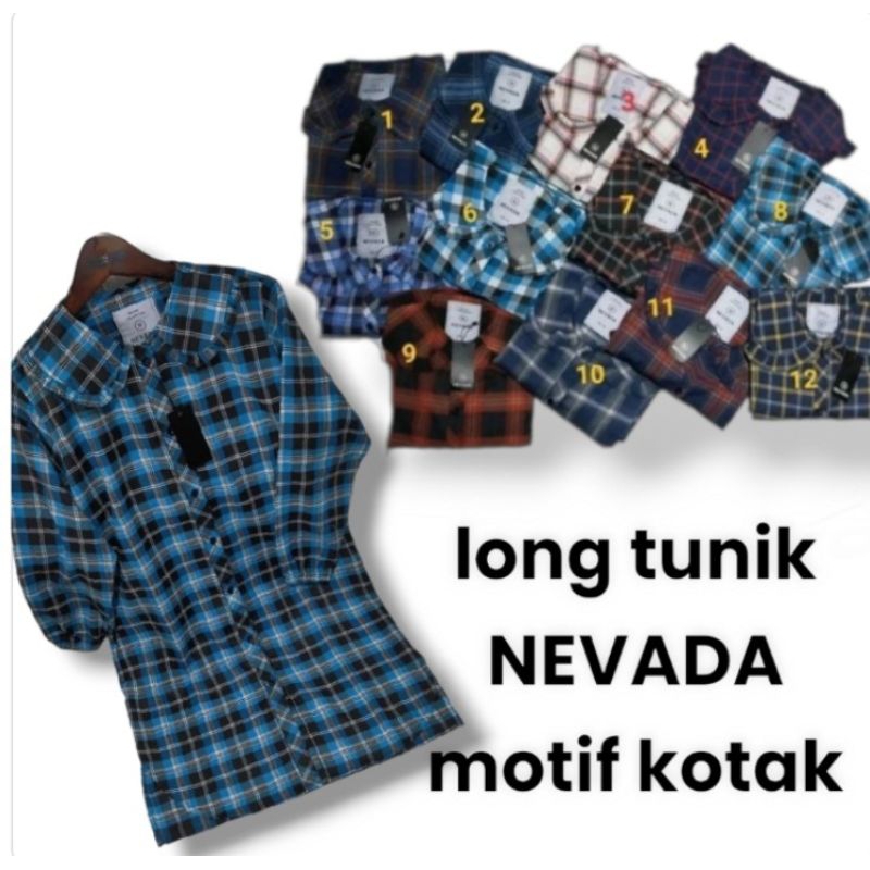 LONG TUNIK NEVAD4 motif kotak