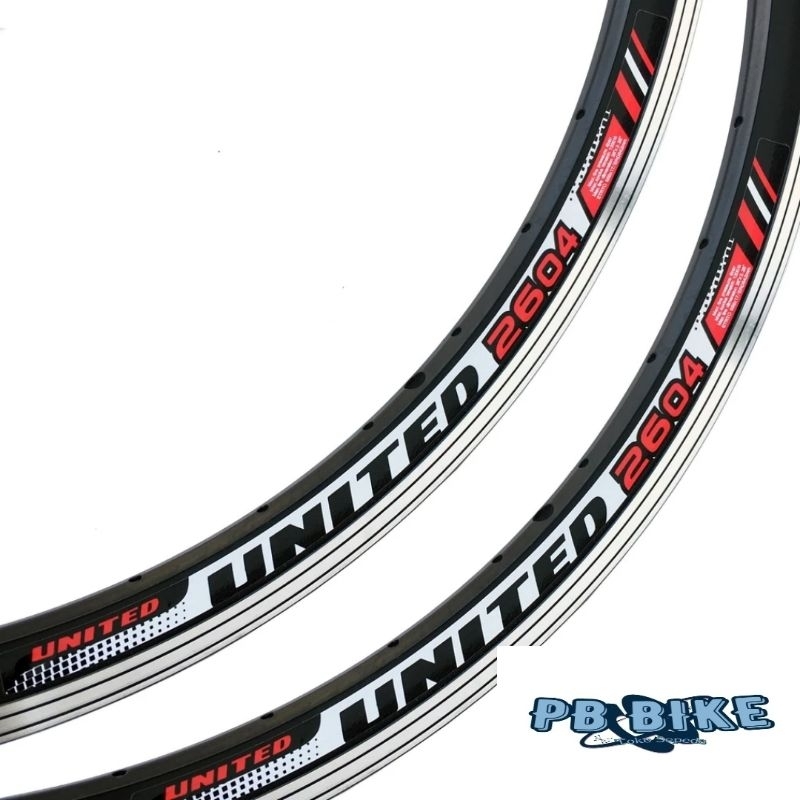 Velg Rims Sepeda MTB United 26 Inch Lubang Hole 36 Alloy Double Wall 2604