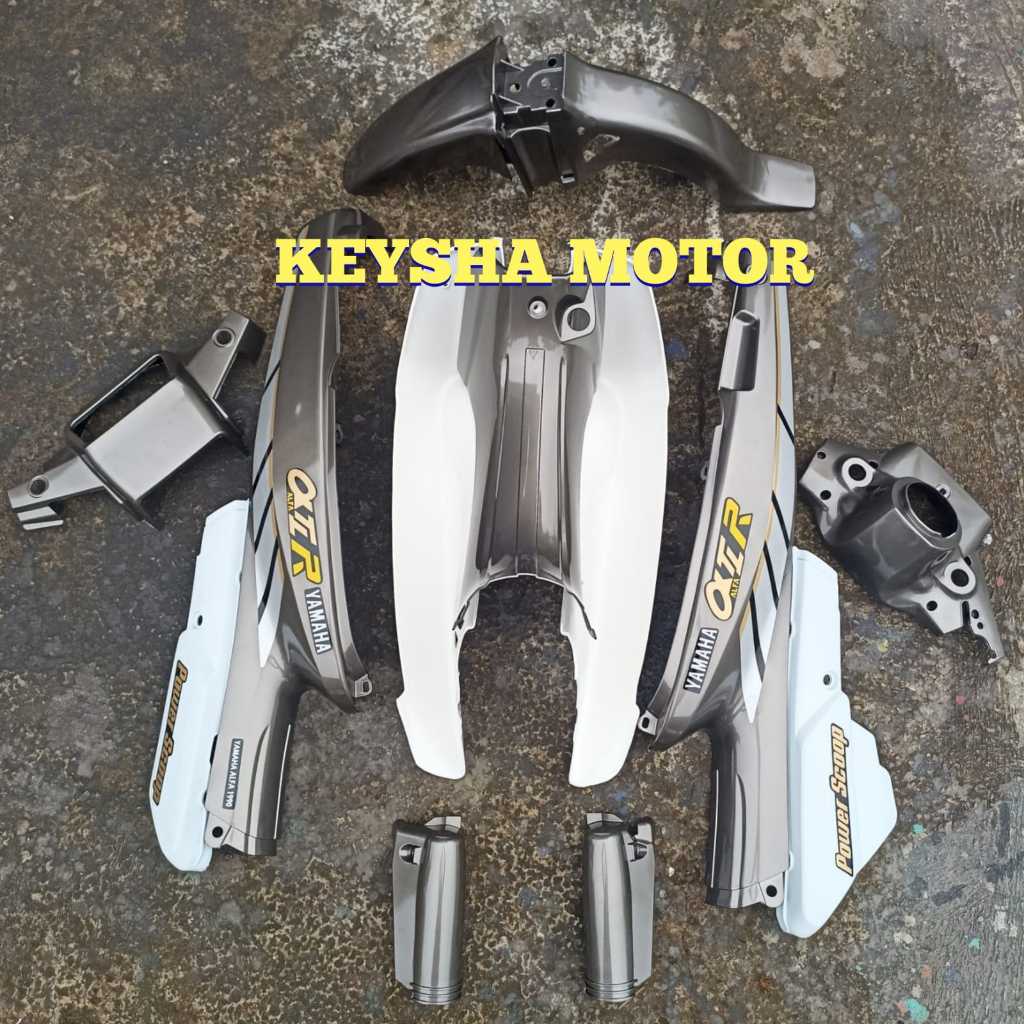 COVER BODY HALUS YAMAHA ALFA BODY SET YAMAHA ALFA WARNA ABU-ABU SET SAYAP