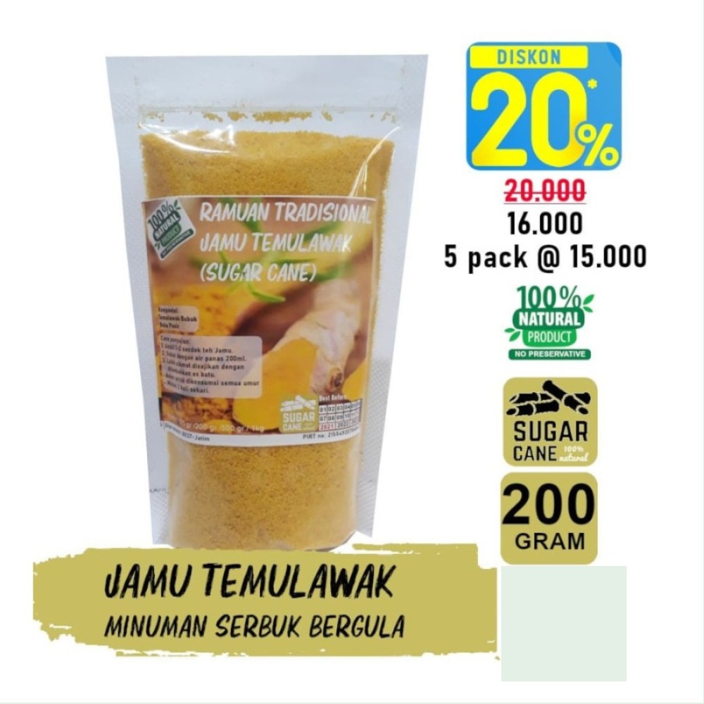 

Jamu Temulawak Instan Tanpa Ampas 200 Gram