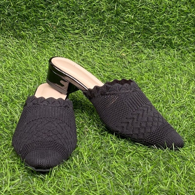 Sepatu Sandal upper rajut ukuran jumbo 37-42//sendal Sepatu heels wanita//sendal wanita hak 3cm