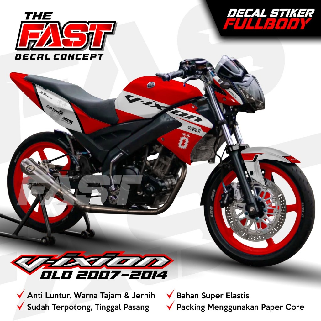 (TERBARU) Decal Vixion Old Fullbody Stiker Decal motor Yamaha Vixion lama old Fullbody motip Ohlins 
