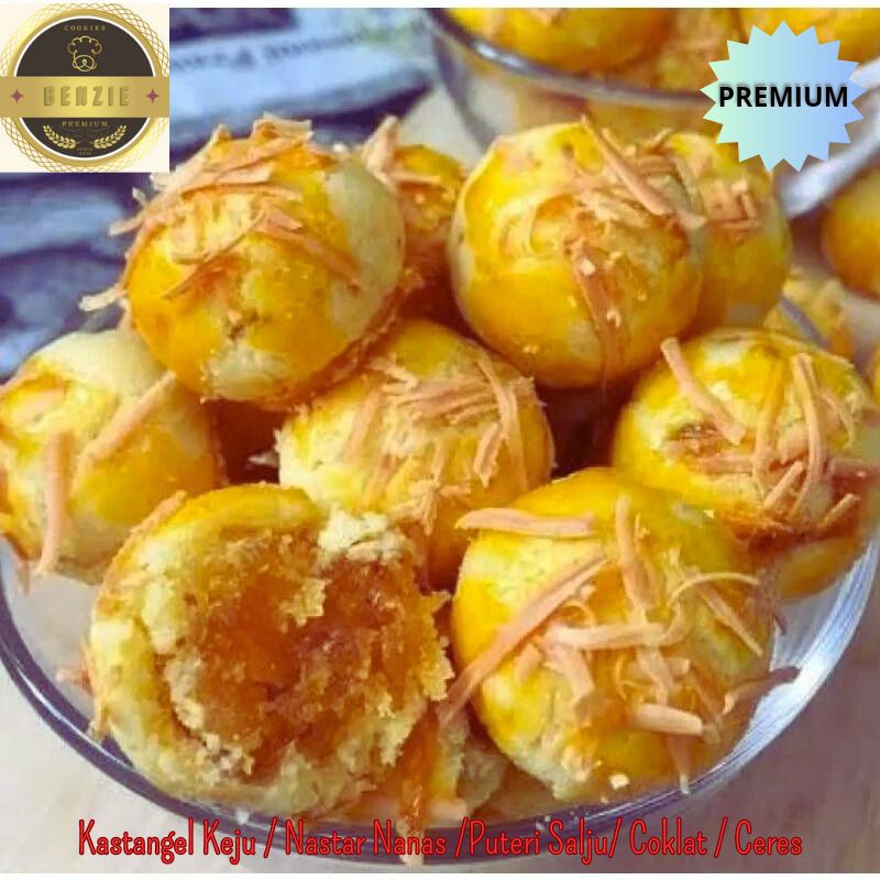 

Benzie Cookies Kue kacang spesial nastar nanas dan puteri salju kemasan toples 500gram dan 250gram