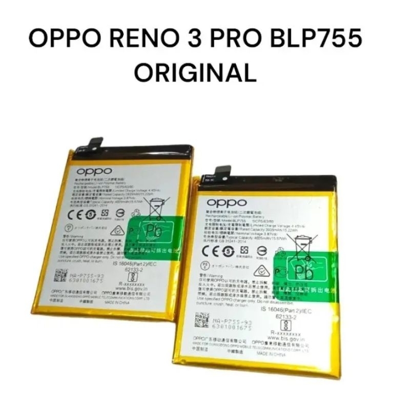 Baterai HP OPPO RENO 3 PRO BLP755 BLP 755 Batre Original