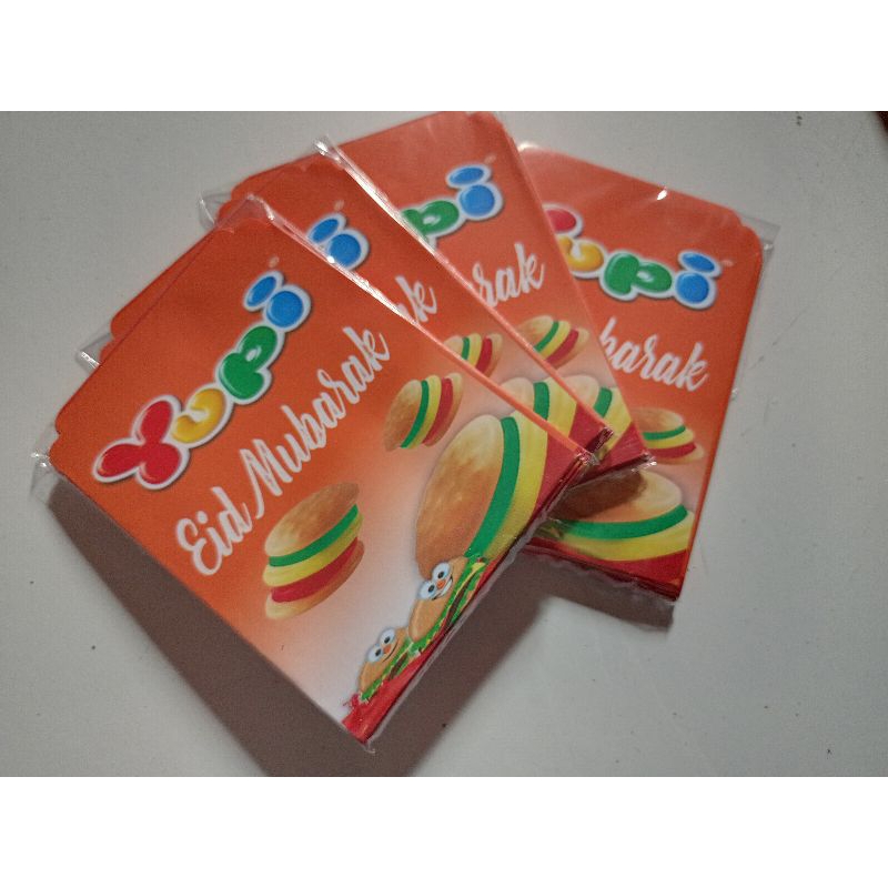 

100 lembar amplop lebaran 2024 motif snack/atm/muslim uk medium