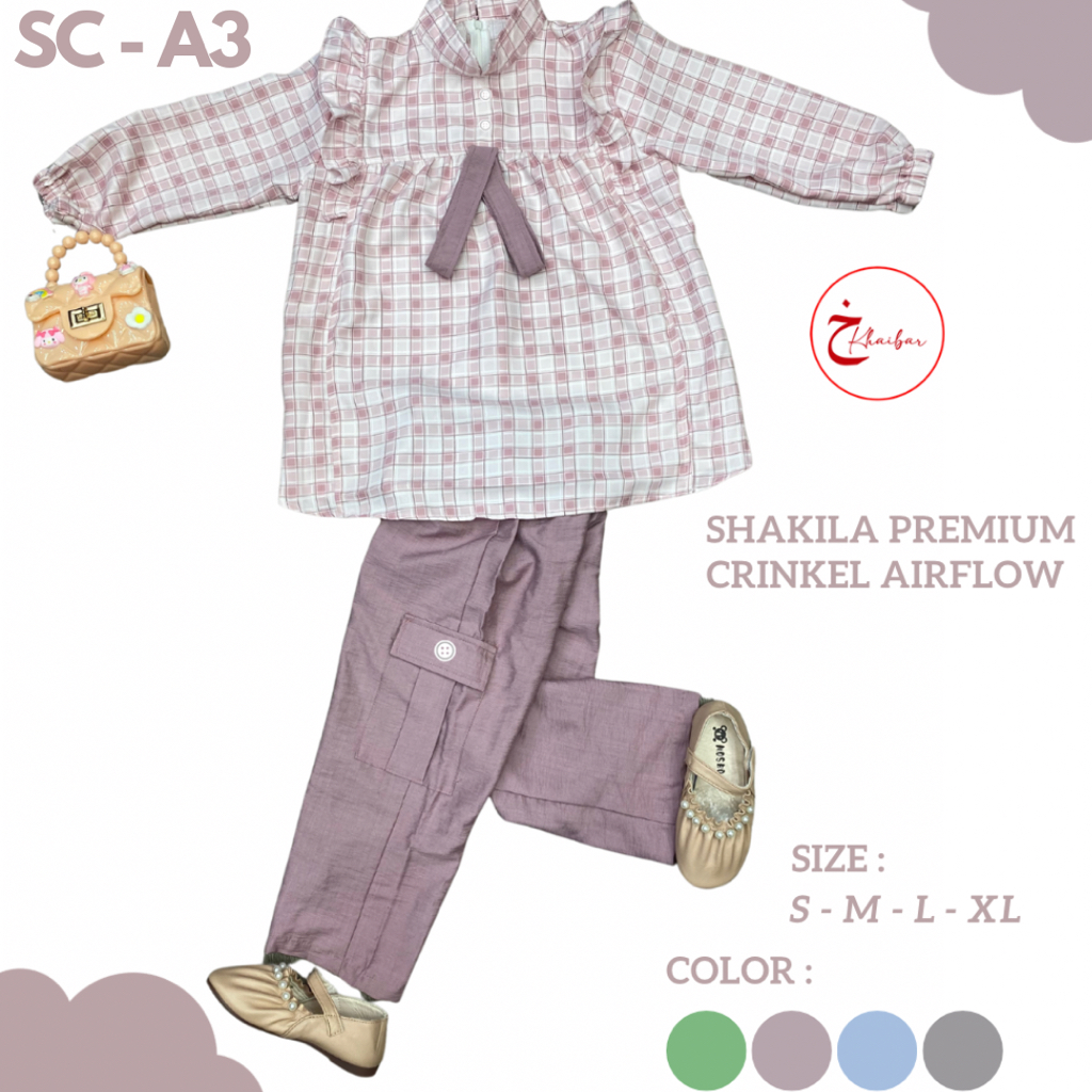 Setcel Anak Shakila Premium Crinkle Airflow