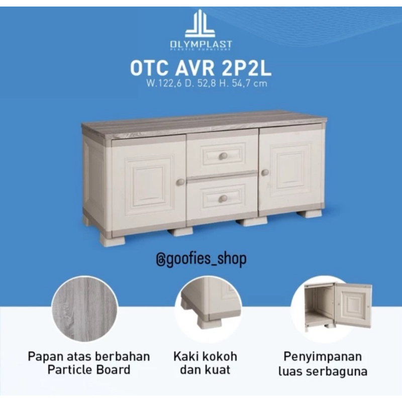 Rak TV / Buffet TV / Meja TV Plastik Olymplast OTC AVR 2P2L