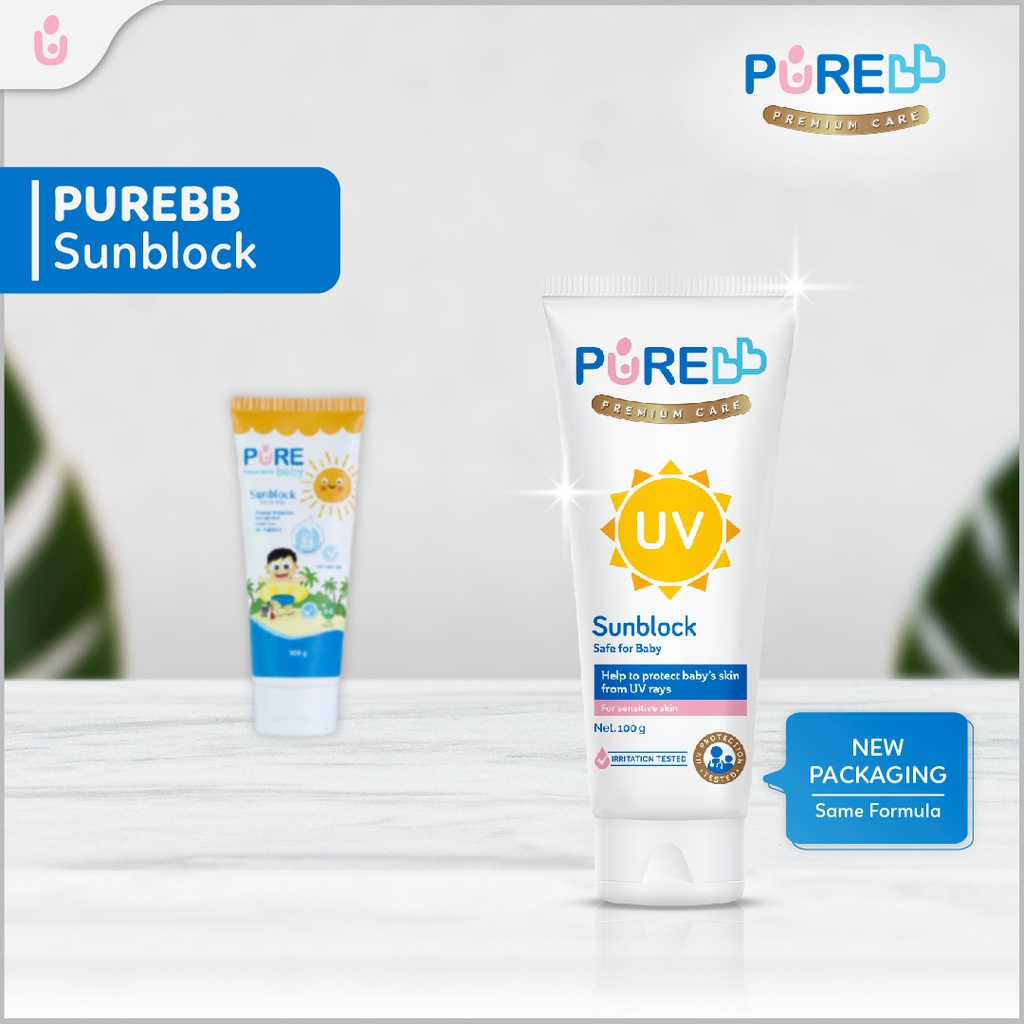 Pure Baby Sun Block SPF25 100 gr Sunblock Krim Baby Pelindung Sinar Matahari PureBB Sunblock wajah b