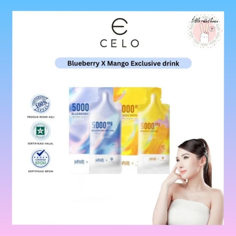 READY CELO PRIME BLUEBERRY & MANGO EXCLUSIVE COLLAGEN DRINK 5000MG CELO BEAUTE