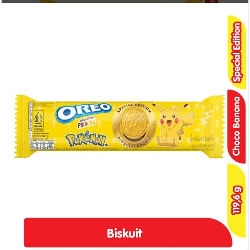 

oreo pokemon biskuit sandwich chocolate&banana cream 119,6 gr
