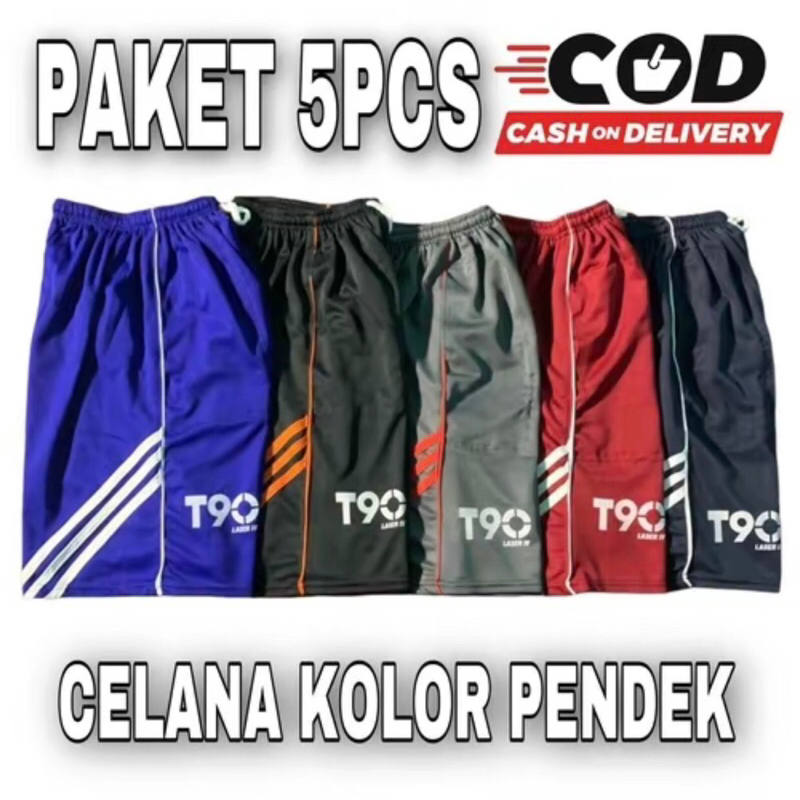 paket 5 pcs celana kolor pendek santai T90/kolor olahraga/ Bisa di pakai pria dan wanita uniseks spo
