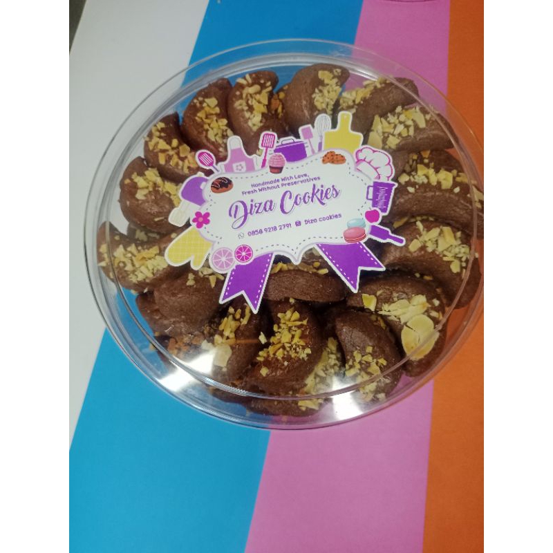 

kue kering lebaran choco almond ,coklat almond lumer enak murah terlaris cemilan kemasan 250gram